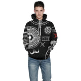 Snake Plate Print Hoodie - Stylish Snake Design, 100% Polyester Fiber, Sizes M - 2XL snake - label