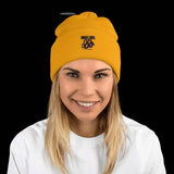 Snake Pom-Pom Beanie - Gold