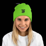 Snake Pom-Pom Beanie - Neon Green