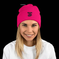 Snake Pom-Pom Beanie - Neon Pink