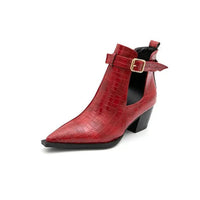 Snake print ankle boots with belt buckle snake - label