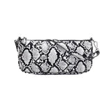 Snake Print Female Bag in PU Fabric | Trendy Baguette Style - 3 Color Options snake - label