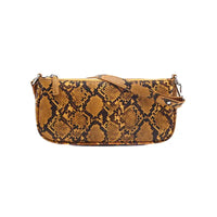 Snake Print Female Bag in PU Fabric | Trendy Baguette Style - 3 Color Options snake - label