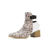 Snake - print Martin Boots With Thick Heels snake - label