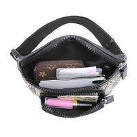 Snake Print Mini Fashion Bag with Chic Embossing - Trendy Animal Pattern snake - label