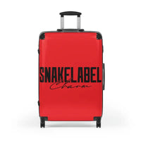 Snake Print Suitcase Built - in Lock and durable snake - label