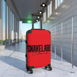 Snake Print Suitcase Built - in Lock and durable snake - label