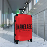 Snake Print Suitcase Built - in Lock and durable snake - label