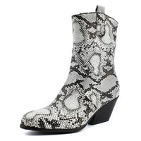 Snake print women's boots snake - label