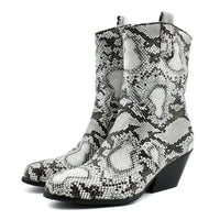 Snake print women's boots snake - label