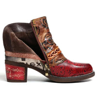 Snake print women's leather boots snake - label