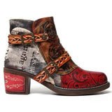 Snake print women's leather boots snake - label