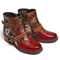 Snake print women's leather boots snake - label