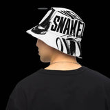 Snake Reversible Bucket Hat with Linen Feel Material | Premium Reversible Design - 100% Polyester Fabric - Moisture - Wicking - Breathable - 2 Sizes snake - label