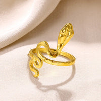 Snake Ring Men And Women - Unisex Crown Heart Signet Ring - snake - label