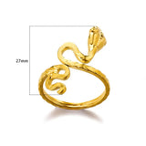 Snake Ring Men And Women - Unisex Crown Heart Signet Ring snake - label