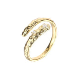 Snake - shaped Diamond Ring in 925 Silver with K932 Golden Hue snake - label