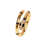 Snake - shaped Diamond Ring with Gold - Plated Geometric Design snake - label