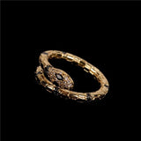 Snake - shaped Diamond Ring with Gold - Plated Geometric Design snake - label