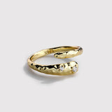 Snake - shaped Diamond Ring in 925 Silver with K932 Golden Hue - snake - label