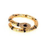 Snake - shaped Diamond Ring with Gold - Plated Geometric Design - snake - label