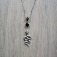 Snake - shaped Pendant with Silver Finish & Adjustable Chain - Unisex Design for Style & Confidence snake - label