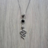 Snake - shaped Pendant with Silver Finish & Adjustable Chain - Unisex Design for Style & Confidence snake - label