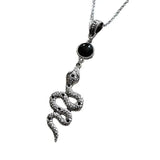 Snake - shaped Pendant with Silver Finish & Adjustable Chain - Unisex Design for Style & Confidence snake - label