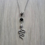 Snake - shaped Pendant with Silver Finish & Adjustable Chain - Unisex Design for Style & Confidence snake - label