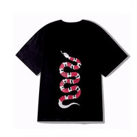 Snake Short - Sleeved T-Shirt Lovers - Premium Cotton Tee with Animal Print snake - label