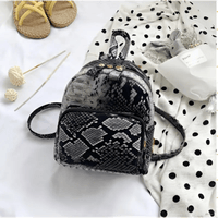 Snake Shoulder Bag - Embossed PU Leather, Waterproof Design, Inner Patch Pocket, Black/Khaki Colors snake - label