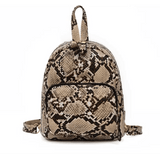 Snake Shoulder Bag - Embossed PU Leather, Waterproof Design, Inner Patch Pocket, Black/Khaki Colors snake - label