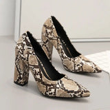 Snake Toe Women's Shoes - Elegant PU Leather Heels for Style & Comfort snake - label