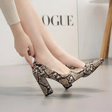 Snake Toe Women's Shoes - Elegant PU Leather Heels for Style & Comfort snake - label