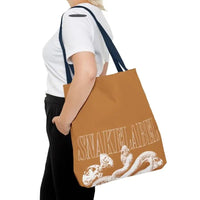 Snake Tote Bag (AOP) - 3 Sizes | All - over Print | Durable Polyester | 5 Color Handles snake - label