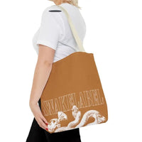 Snake Tote Bag (AOP) - 3 Sizes | All - over Print | Durable Polyester | 5 Color Handles snake - label