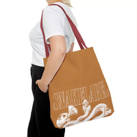 Snake Tote Bag (AOP) - 3 Sizes | All - over Print | Durable Polyester | 5 Color Handles snake - label