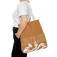 Snake Tote Bag (AOP) - 3 Sizes | All - over Print | Durable Polyester | 5 Color Handles snake - label