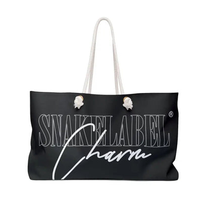 Snake Weekender Bag - Spacious 24" x 13" Oversized Travel Tote snake - label