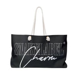 Snake Weekender Bag - Spacious 24" x 13" Oversized Travel Tote snake - label