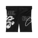 Snake Women's Biker Shorts with 1.5" Waistband & Moisture - Wicking Fabric snake - label