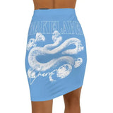 Snake Women's Mid - Waist Pencil Skirt with Figure - Flattering Design snake - label