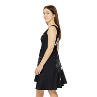 Snake Women's Skater Dress with Asymmetrical Skirt | High - Quality Stretch Fabric - Made in USA snake - label