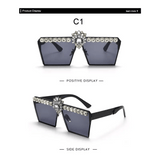 Sophisticated PC Square Sunglasses with UV40 Protection - Lightweight & Stylish snake - label