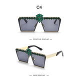 Sophisticated PC Square Sunglasses with UV40 Protection - Lightweight & Stylish snake - label