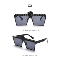 Sophisticated PC Square Sunglasses with UV40 Protection - Lightweight & Stylish - snake - label