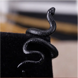 Spirit Snake Ring in Black Zinc Alloy Retro Style - Mystique & Elegance - snake - label