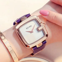 Square Quartz Bracelet Watch with 36mm Dial & Rose Gold Buckle snake - label