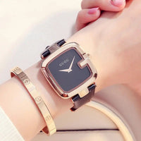 Square Quartz Bracelet Watch with 36mm Dial & Rose Gold Buckle snake - label