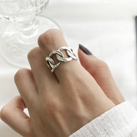 Square Ring - Korean Style 925 Silver Chain Ring with 6.0 Purity - snake - label